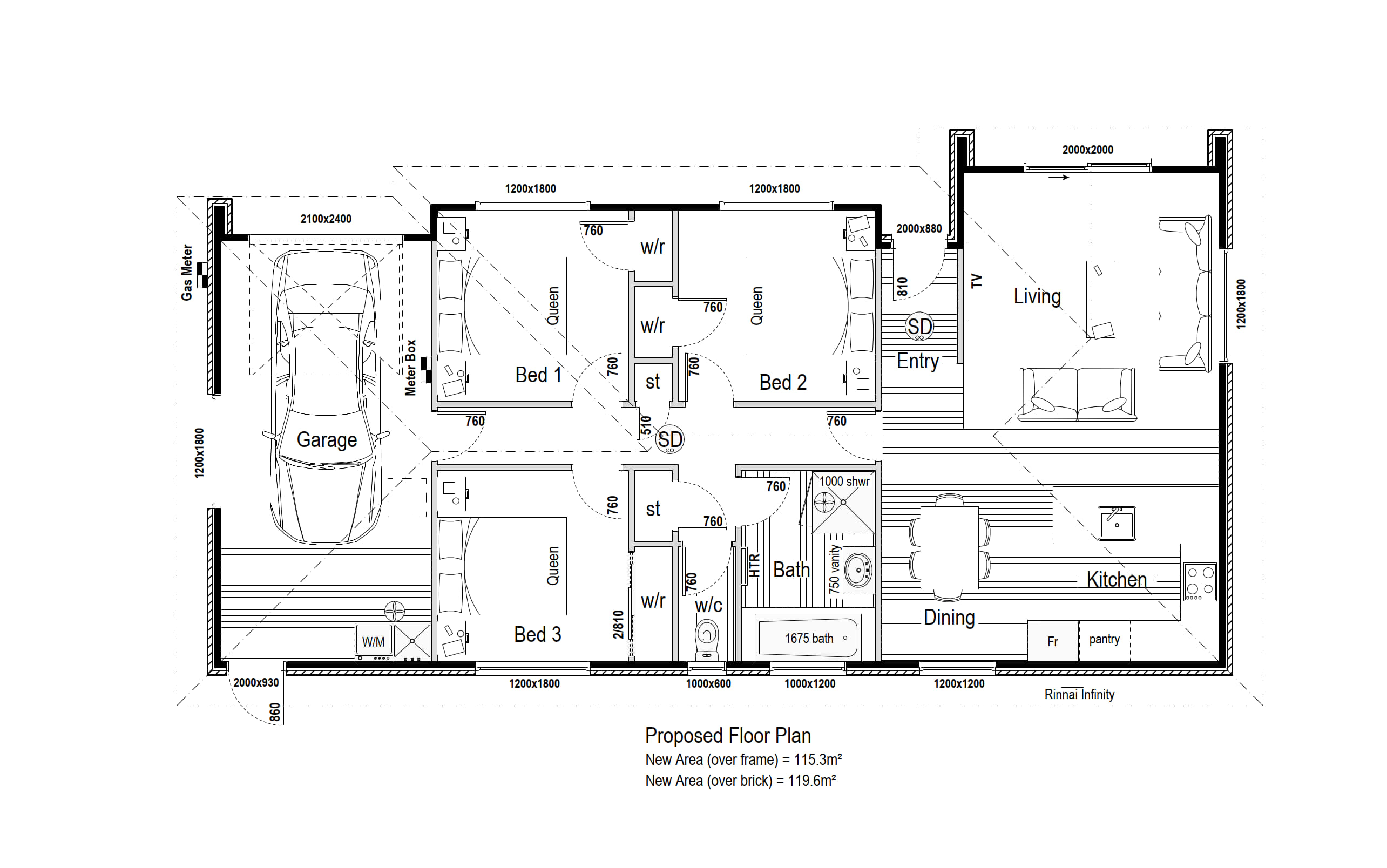 119m2 floor plan